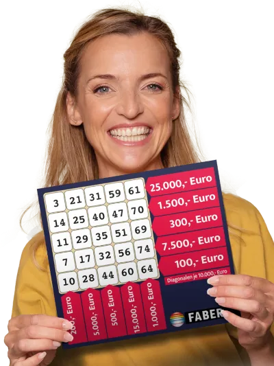 Frau mit Sofortgeldbingo Karte